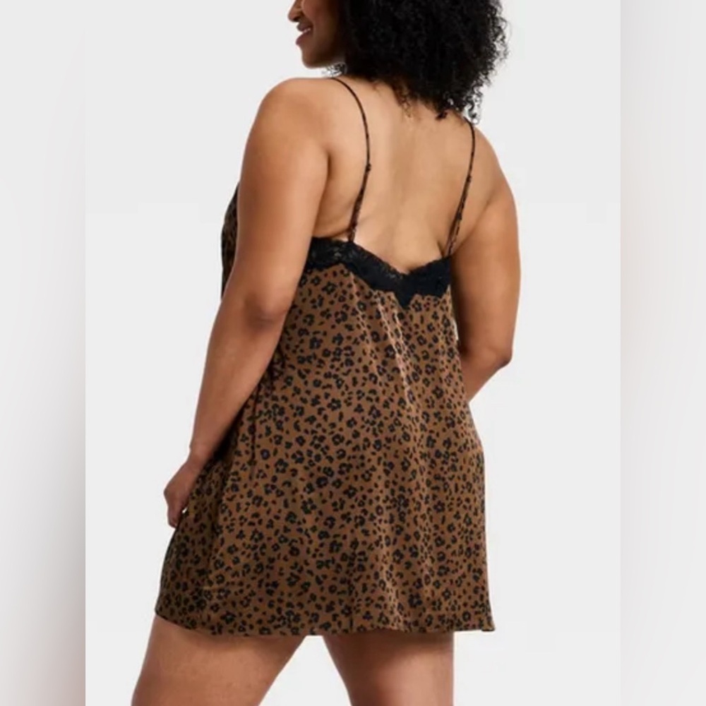 Women’s Lace Trim Satin Chemise-XXL - Picture 3 of 4